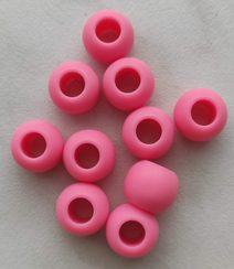 Plastové korálky s velkým průvlekem matné 10x12 mm 10ks