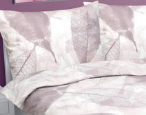 Povlečení bavlna na dvoudeku - 1x 240x220, 2ks 70x90 cm (240 cm šířka x 220 cm délka prodloužená) fialové kapradí
