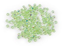 Skleněné korálky broušené ohňovky 4 mm s AB efektem