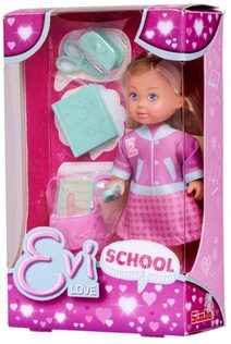 Panenka Evička školačka herní set se školními pomůckami