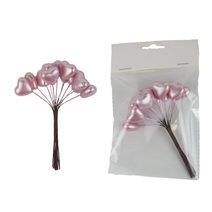 Dekorační srdíčka na drátku, 12 ks X7608-05 - 12 × 20 × 3 cm