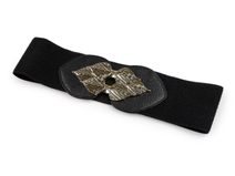 Dámský pásek pružný šíře 6 cm kovová spona