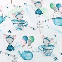 Látka - Bavlna Modrá,Bílá 48/095 šířka 160 cm