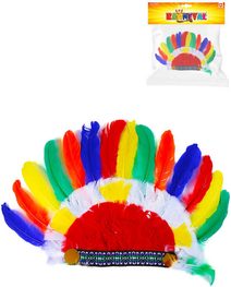 KARNEVAL Čelenka indiánská barevné peří *KARNEVALOVÝ DOPLNĚK*