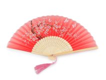 Vějíř textilní s metalickými detaily