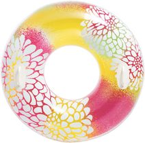 Kruh plavací dětský s ručkou květy 97cm maxi do vody 3 druhy 58263