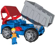LENA Baby Truckies Stavba set 2 autíčka s figurkami a dopravním značením