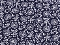 Bavlněná látka / plátno modrotisk rostliny METRÁŽ