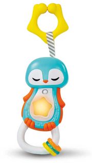 CLEMENTONI Baby chrastítko tučňák na baterie pro miminko Světlo Zvuk