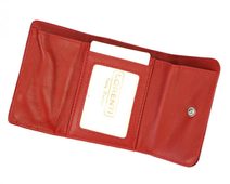 Kožená červená malá dámská peněženka RFID v krabičce Lorenti
