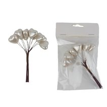 Dekorační srdíčka na drátku, 12 ks X7608-26 - 12 × 20 × 3 cm