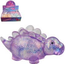 Dinosaurus třpytivý 12cm zvířátko mačkací strečové antistresové 4 barvy