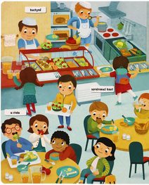 Set zástěra kuchařská s dětským kuchyňským náčiním a doplňky 6ks modrá