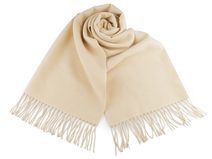 Šála / pléd s třásněmi jednobarevný 65x190 cm