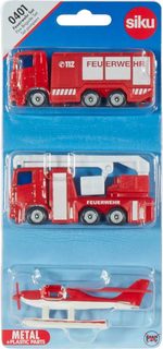 SIKU Hasičský set auto s cisternou a hydroplánem modely kovové 0401