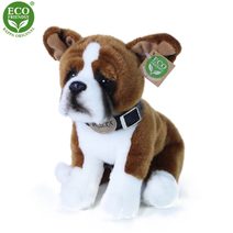 Pejsek Hugo sedící 30cm se srdíčkem 2 barvy