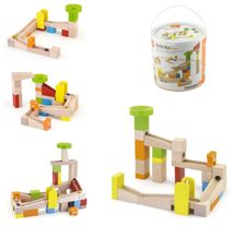 DŘEVO Dráha kuličková dřevěná 49dílků