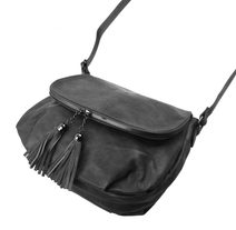 Crossbody dámská měkká kabelka tmavě šedá