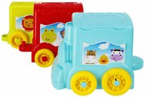BAM BAM Baby vláček mašinka se 2 vagóny vzdělávací zvířata pro miminko