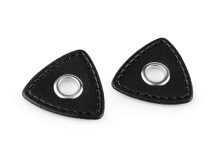 Průchodka s koženkovým trojúhelníkem k našití, průvlek 8 mm 4 kusy