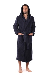Bavlněný župan Athena s kapucí tmavě modrá 31 16 5952 unisex