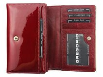 Černá lakovaná dámská kožená peněženka v dárkové krabičce