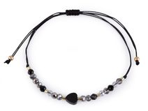 Náramek shamballa srdce a broušené korálky s AB efektem