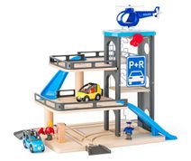 Woody dřevěná garáž s výtahem (autíčka, heliport)