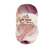 Příze PRYIA lurex Růžová,Vínová 304 100g / 245 m