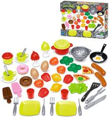 ECOIFFIER Kuchyňský baby set dětské nádobí + makety potravin 50ks