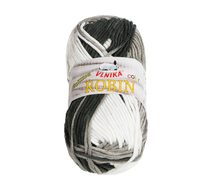 Příze ROBIN COLOR bílá,šedá,Černá 17 100g / 150 m