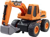 Bagr pracovní stavební stroj funkční na baterie Světlo Zvuk