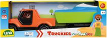 LENA Truckies auto pickup funkční set s loďkou a přívěsem v krabici 01633