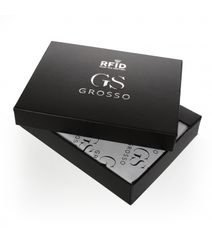 GROSSO Kožená pánská peněženka černá-červená RFID v krabičce