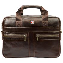 Nordee Kožená pánská aktovka hnědá 38x27x9 cm