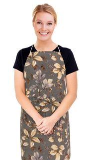 Kuchyňská zástěra EMA Šedá,Béžová,Hnědá 7750/564 zástěra 67x84 cm