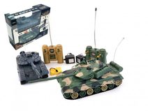 Tank RC 2ks 33cm+dobíjecí pack tanková bitva se zvukem se světlem v krabici 42x32x14cm