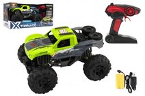 Auto RC terénní 4x4 zelené plast 29cm 2,4GHz na baterie + dobíjecí pack v krabici 40x20x22cm