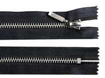 Kovový / mosazný zip šíře 6 mm délka 16 cm (jeansový)