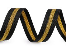 Popruh polypropylénový oboustranný s lurexem šíře 25 mm METRÁŽ