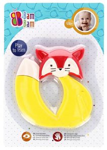 BAM BAM Baby knížka textilní měkká sloník s chrastítkem pro miminko