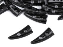 Designový knoflík roh s prošitým stehem 16x40 mm 10 kusů