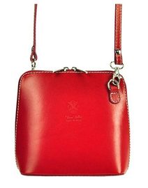 Kožená malá dámská crossbody kabelka červená KK-1702