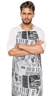 Kuchyňská zástěra EMA Černá,Bílá 7750/566 zástěra 67x84 cm