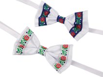 Saténový motýlek folklor hand made, délka 12 cm