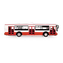 Unikátní kovový trolejbus 16 cm červený na zpětný chod v CZ obalu