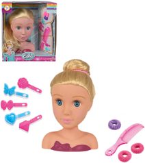 SIMBA Česací hlava blondýnka kadeřnický set malá kadeřnice s doplňky