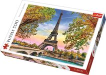 PUZZLE Foto romantická Paříž Eiffelova věž skládačka 48x34cm 500 dílků