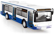 Autobus MHD 28cm česky hlásí zastávky funkční dveře na baterie Světlo Zvuk CZ