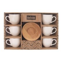 Hrnek s podšálkem WHITELINE, 6 ks O0058 - dia 6,5 x 6 cm